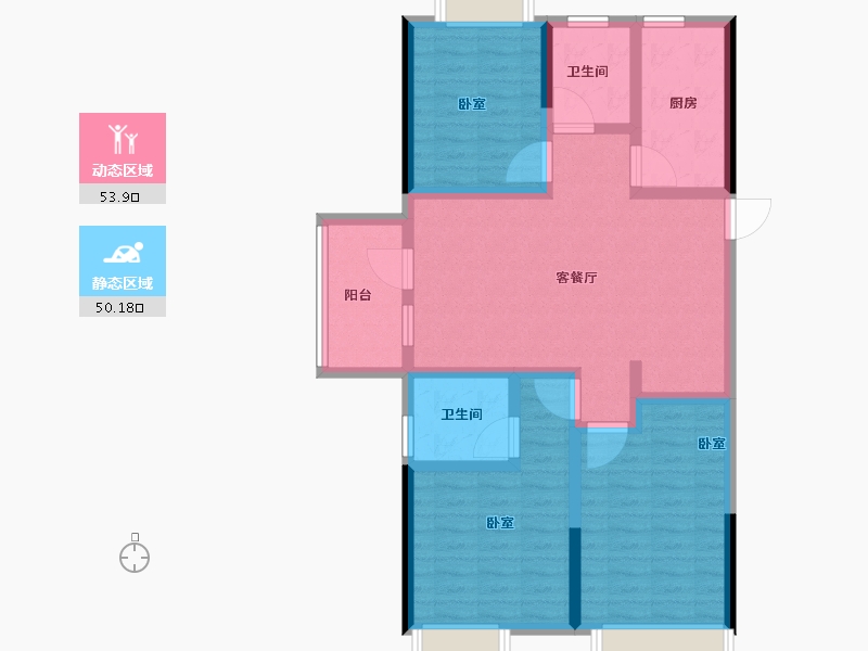 湖北省-鄂州市-紫菱东岸-92.01-户型库-动静分区