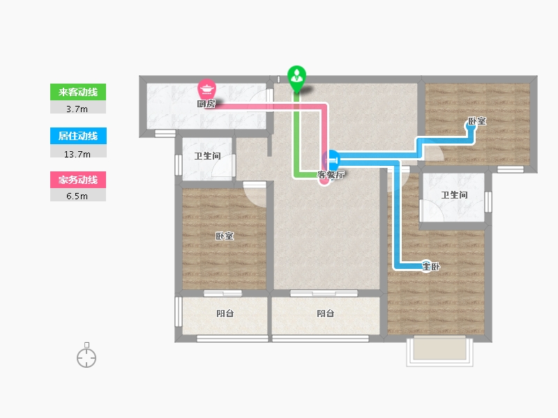 陕西省-渭南市-山水观园-88.00-户型库-动静线