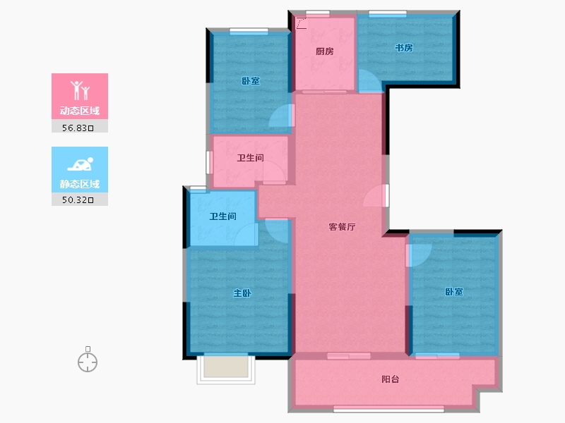 陕西省-安康市-安康中梁宸院-101.43-户型库-动静分区