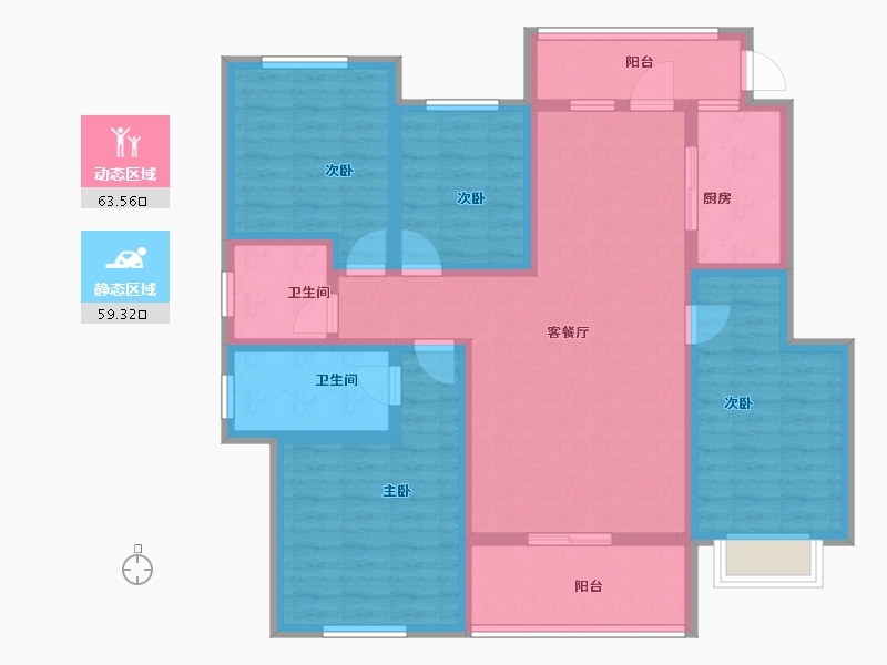 河南省-新乡市-天福九熙府-108.14-户型库-动静分区