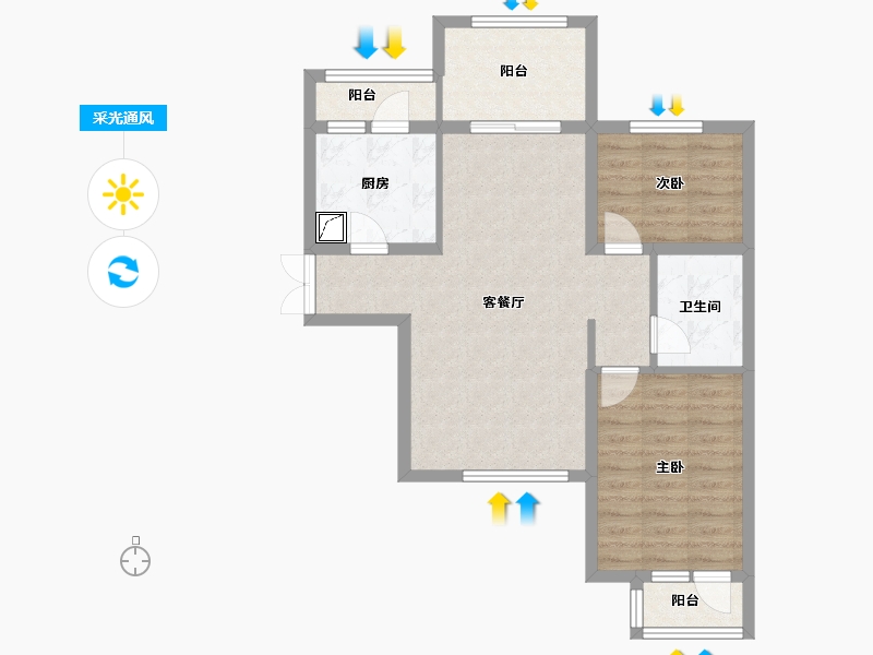 河北省-廊坊市-早安北京-71.20-户型库-采光通风