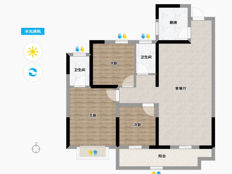 江苏省-淮安市-国联·和悦府-98.21-户型库-采光通风