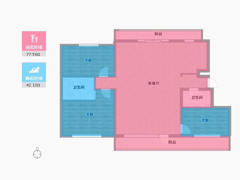 黑龙江省-齐齐哈尔市-北京壹号院-108.00-户型库-动静分区