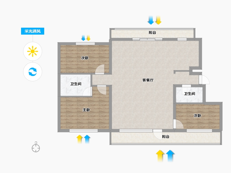 黑龙江省-齐齐哈尔市-北京壹号院-108.00-户型库-采光通风