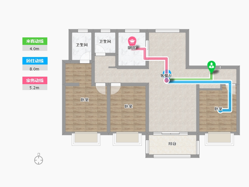 陕西省-渭南市-山水观园-94.72-户型库-动静线