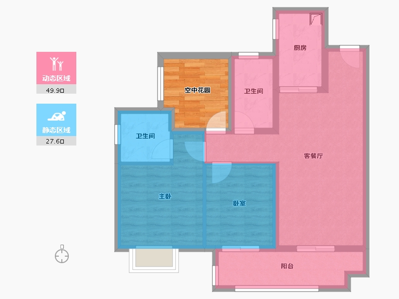 广东省-江门市-新会保利西海岸-75.55-户型库-动静分区