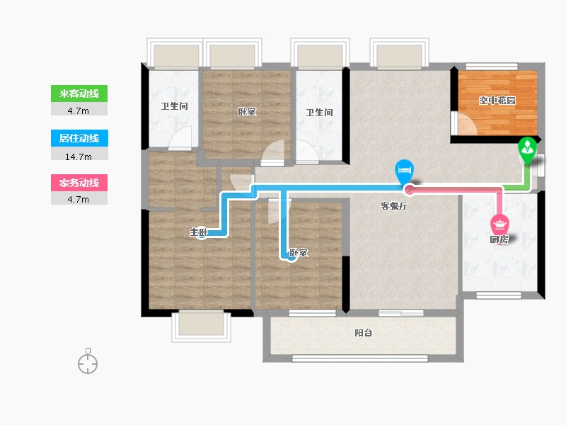 广东省-江门市-新会保利西海岸-104.13-户型库-动静线