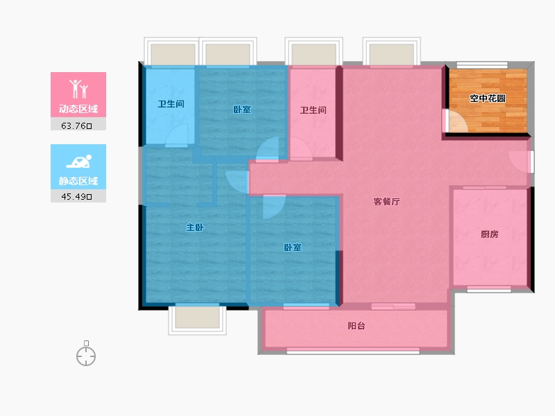 广东省-江门市-新会保利西海岸-104.13-户型库-动静分区