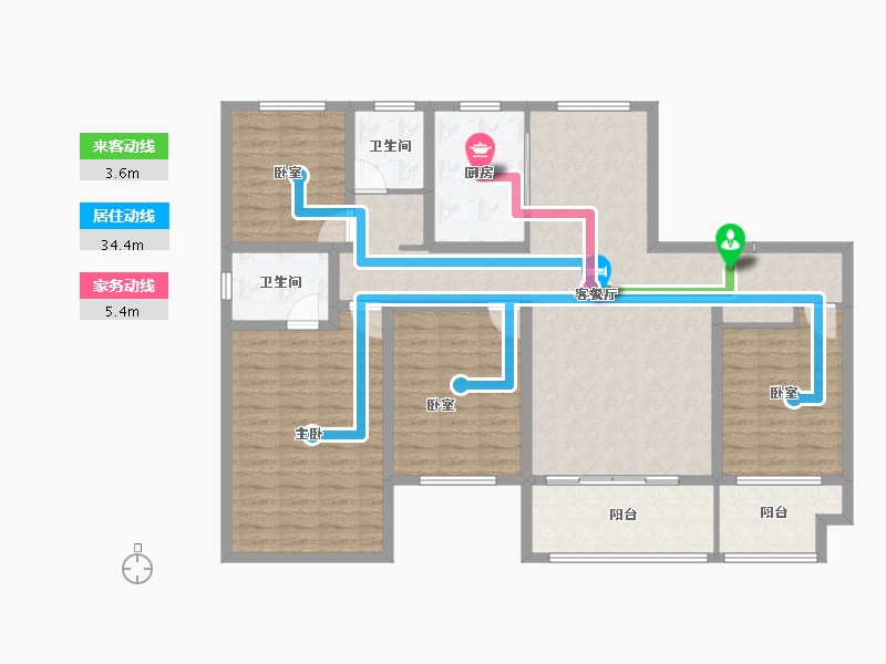 陕西省-渭南市-山水观园-128.80-户型库-动静线