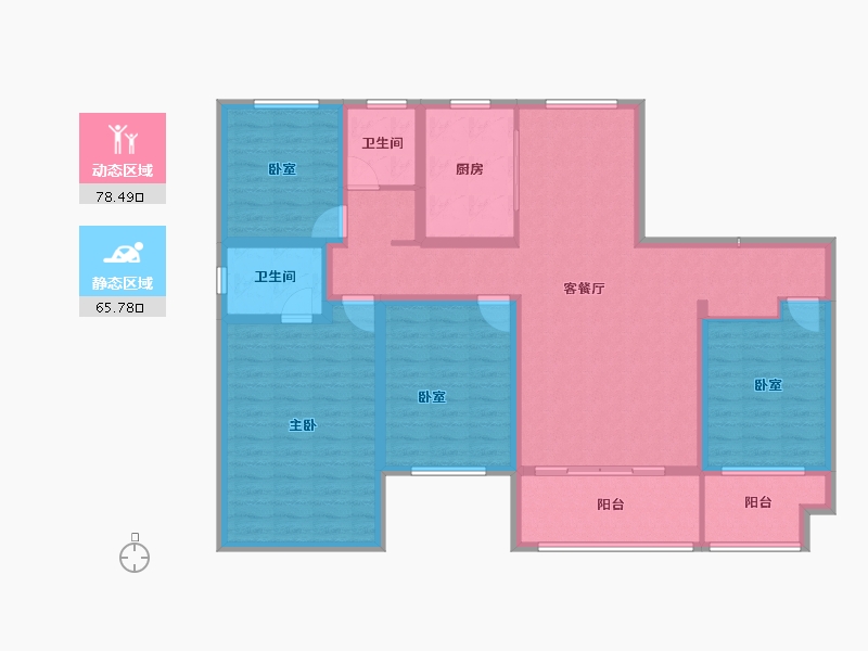 陕西省-渭南市-山水观园-128.80-户型库-动静分区