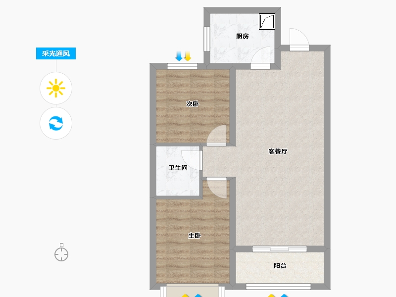 河北省-廊坊市-早安北京-62.57-户型库-采光通风