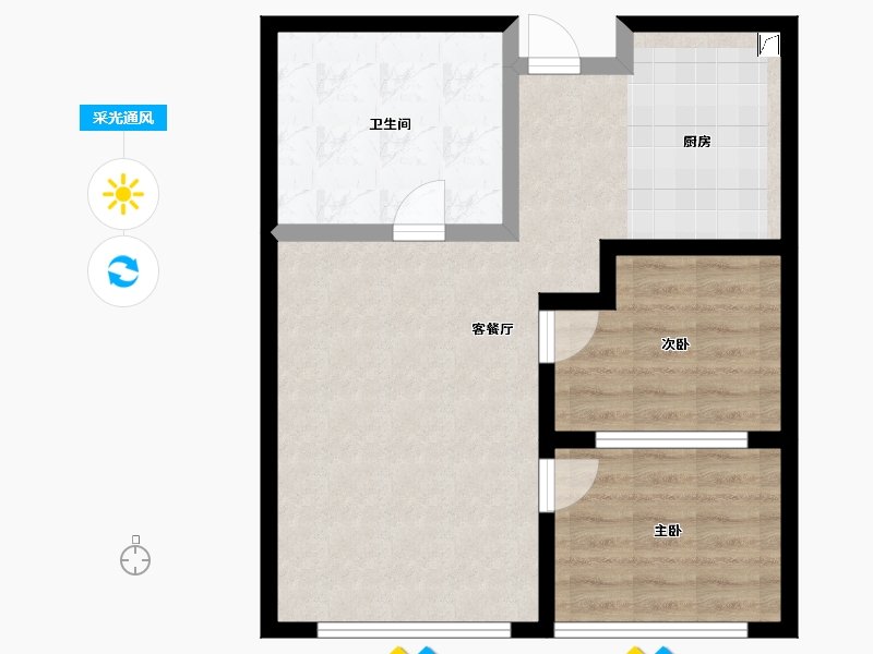 河北省-张家口市-崇礼泊心湾-63.96-户型库-采光通风