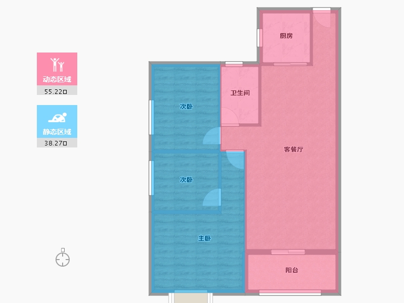 湖北省-黄冈市-中意富丽水岸-85.10-户型库-动静分区