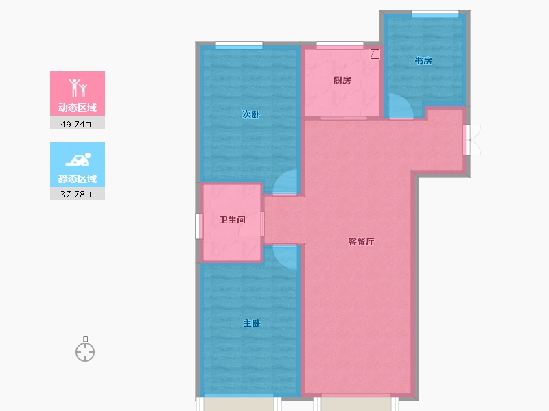 河北省-张家口市-鸿翔健康城-78.64-户型库-动静分区