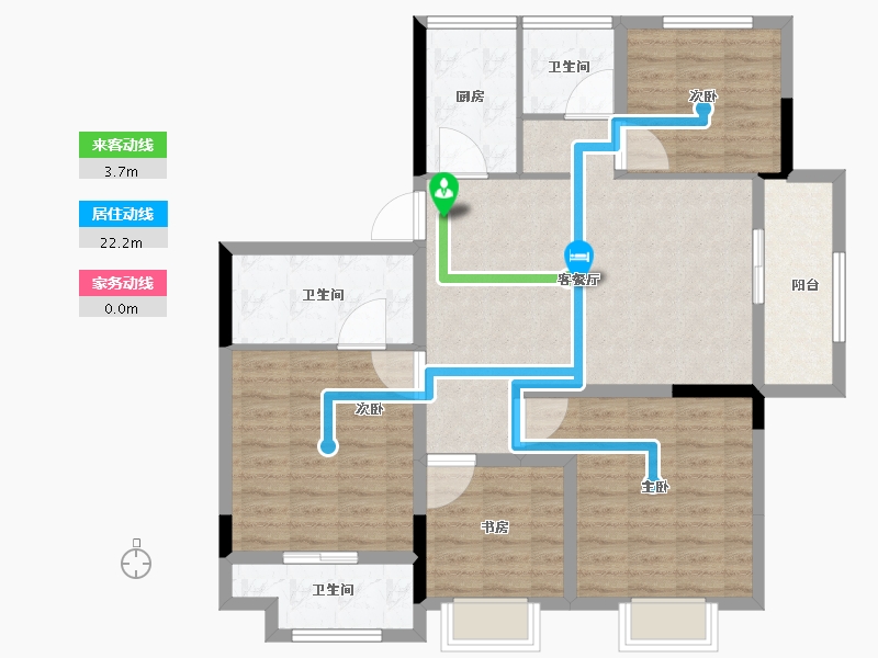 浙江省-湖州市-龙熙府-104.72-户型库-动静线