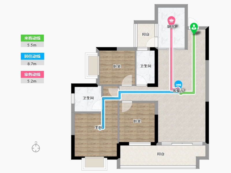 贵州省-黔南布依族苗族自治州-希望涧桥小镇-88.43-户型库-动静线