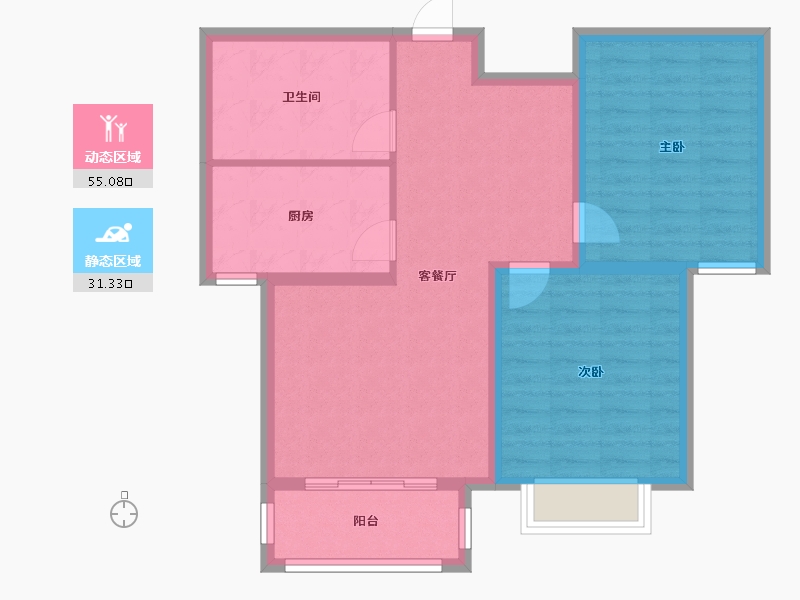 山西省-太原市-晋阳五隆府-77.60-户型库-动静分区