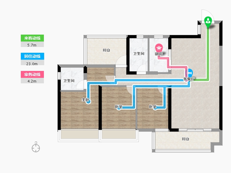 广西壮族自治区-百色市-田东碧桂园·星河上城-96.00-户型库-动静线