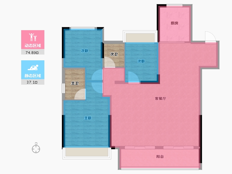 江苏省-淮安市-绿地春晓-109.50-户型库-动静分区