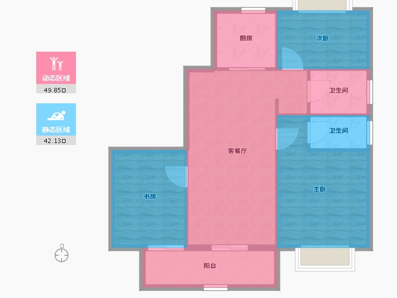 江苏省-淮安市-御景学府-83.68-户型库-动静分区