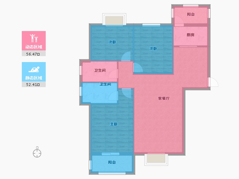 湖北省-黄冈市-中意富丽水岸-99.04-户型库-动静分区