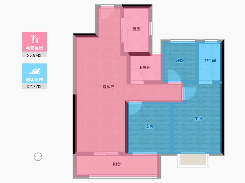 湖北省-鄂州市-融创澜岸大观-83.51-户型库-动静分区