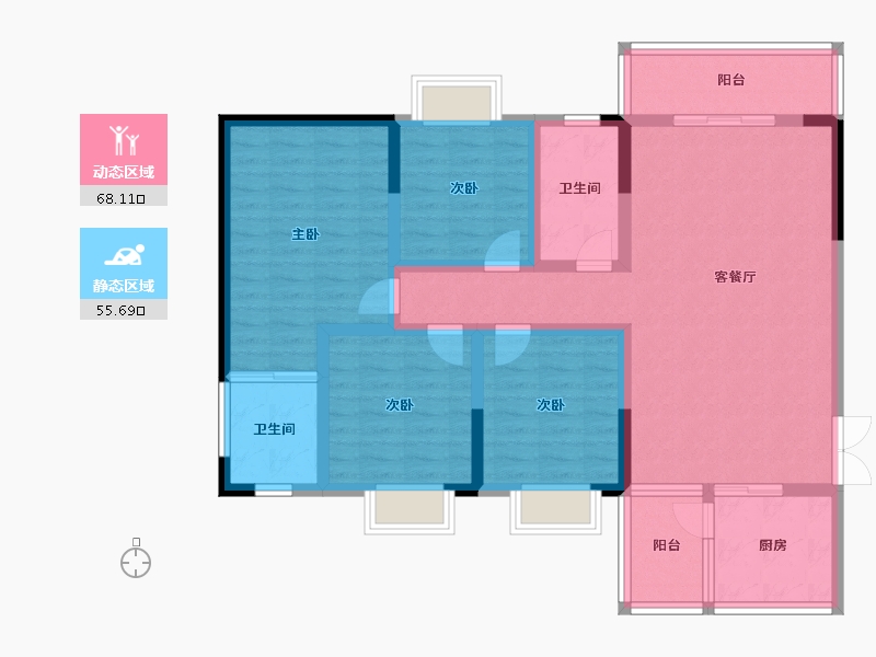 贵州省-黔东南苗族侗族自治州-鸿鹄嘉园-110.00-户型库-动静分区