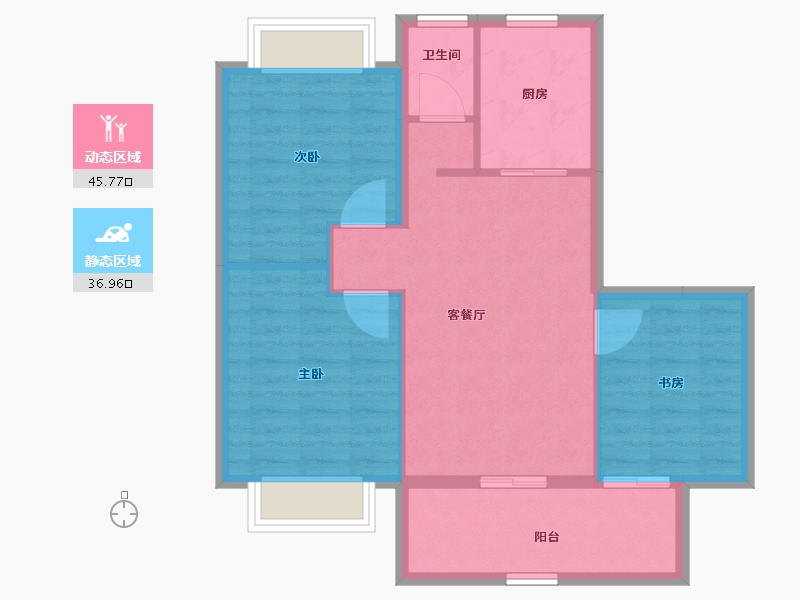 江苏省-淮安市-御景学府-74.62-户型库-动静分区