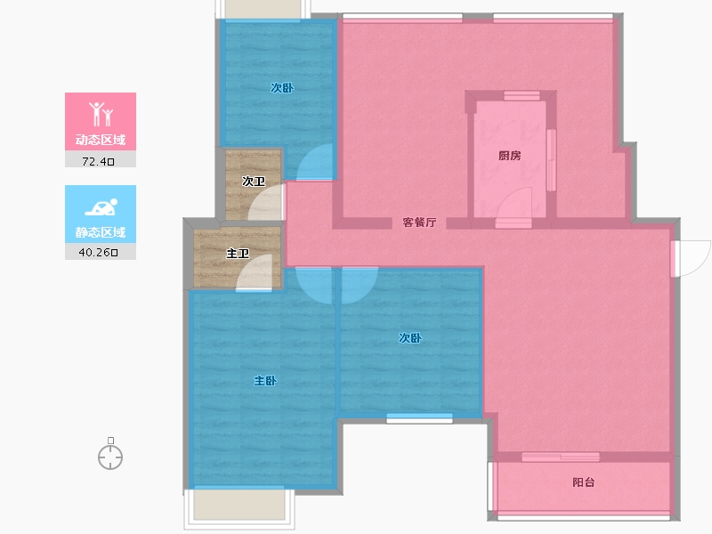 江苏省-淮安市-红豆国际城-107.34-户型库-动静分区