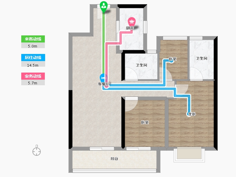 湖北省-鄂州市-融创澜岸大观-86.41-户型库-动静线