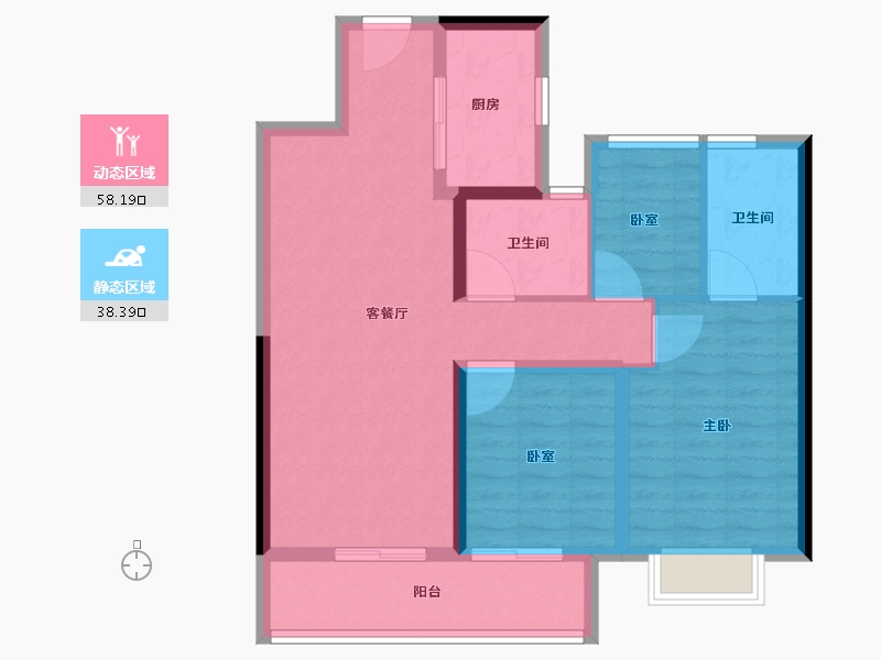 湖北省-鄂州市-融创澜岸大观-86.41-户型库-动静分区