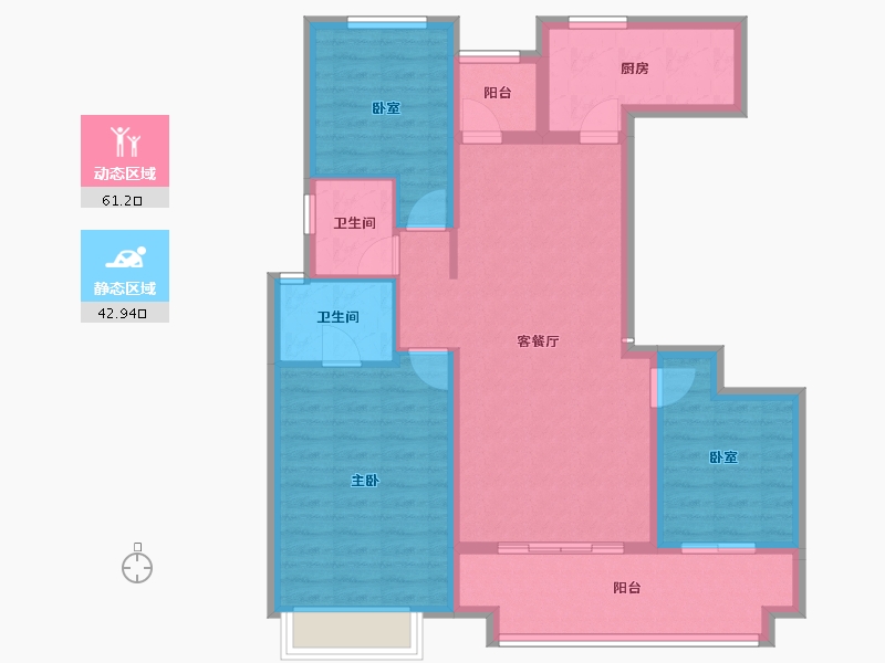 陕西省-渭南市-合创·锦悦府-93.09-户型库-动静分区