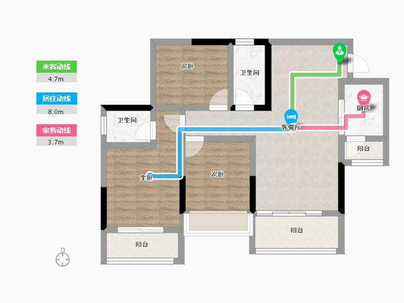 四川省-攀枝花市-鑫洋·天御城-76.92-户型库-动静线