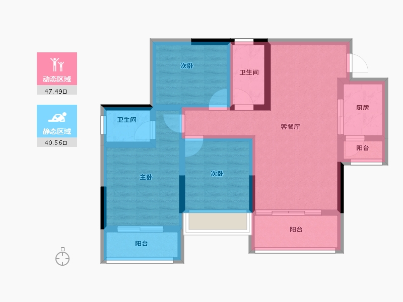 四川省-攀枝花市-鑫洋·天御城-76.92-户型库-动静分区