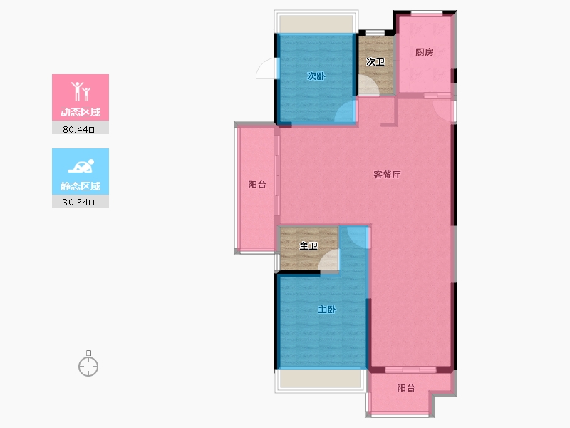 江苏省-淮安市-绿地春晓-109.06-户型库-动静分区