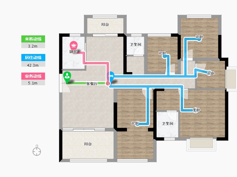 湖南省-怀化市-建鸿达鸿都-114.70-户型库-动静线