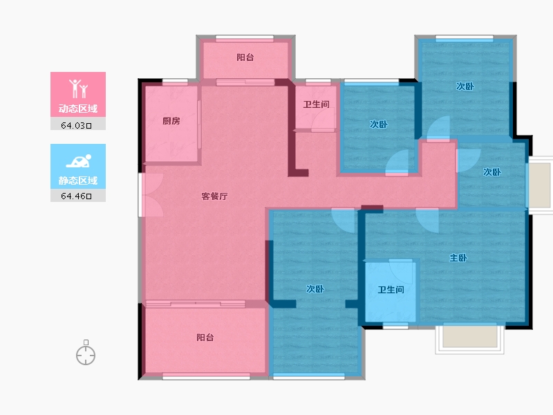 湖南省-怀化市-建鸿达鸿都-114.70-户型库-动静分区