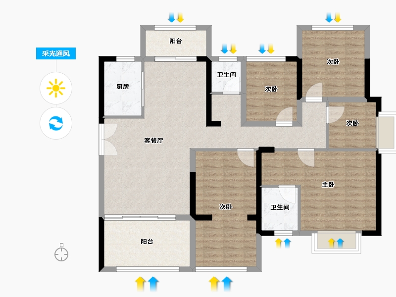 湖南省-怀化市-建鸿达鸿都-114.70-户型库-采光通风