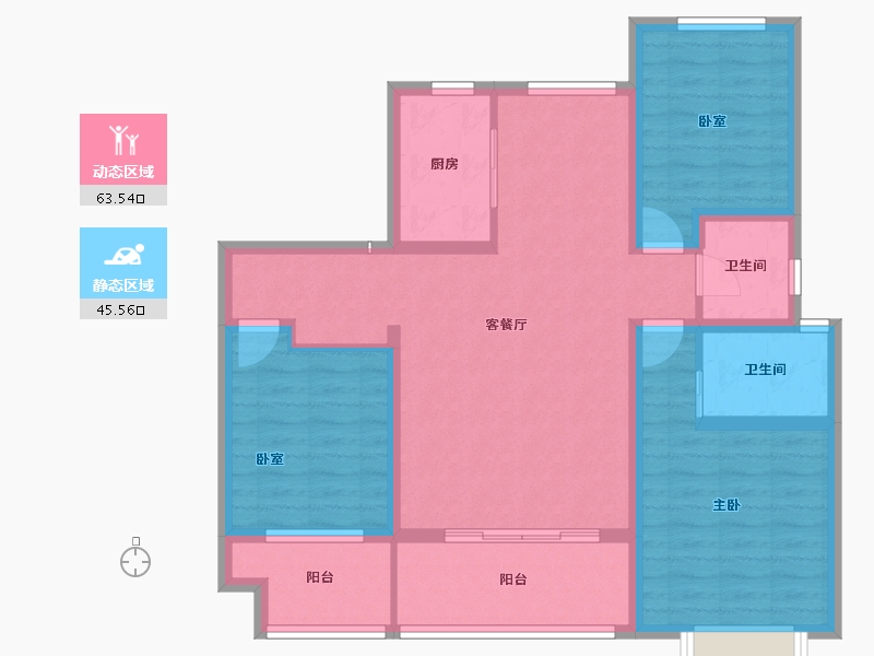 陕西省-渭南市-山水观园-96.80-户型库-动静分区