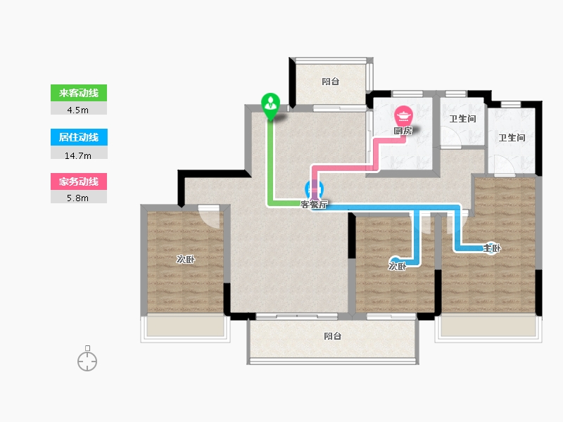 河南省-平顶山市-鲁大地领创府-108.85-户型库-动静线