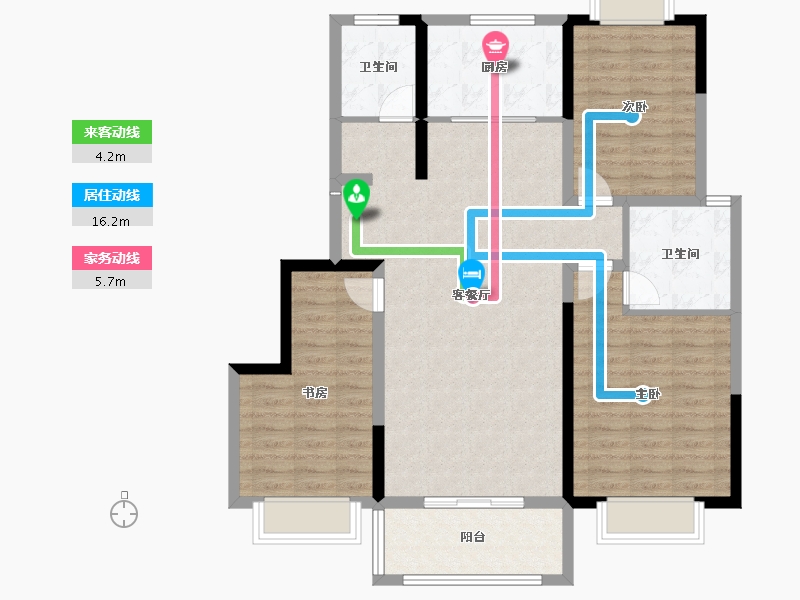 河南省-平顶山市-建昌城市花园-106.76-户型库-动静线