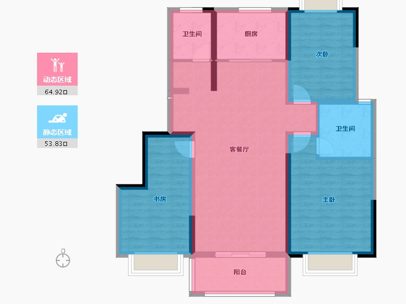 河南省-平顶山市-建昌城市花园-106.76-户型库-动静分区