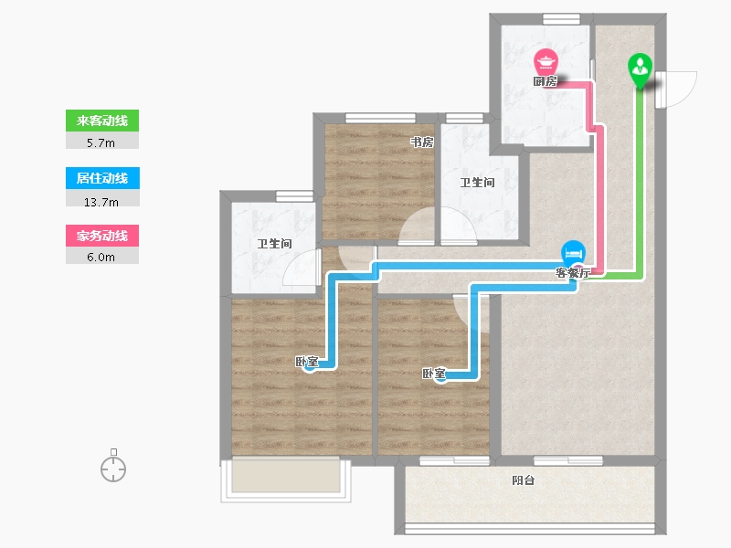 湖北省-鄂州市-金地城与城艺境-82.40-户型库-动静线