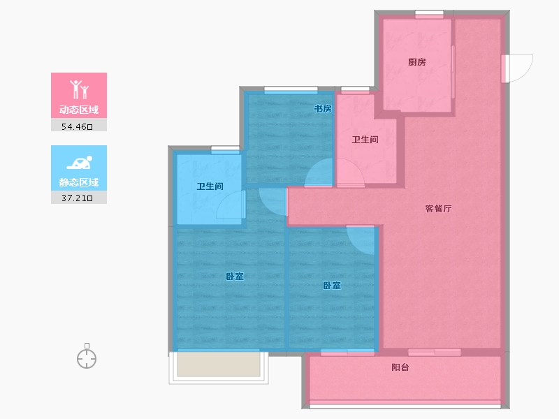 湖北省-鄂州市-金地城与城艺境-82.40-户型库-动静分区