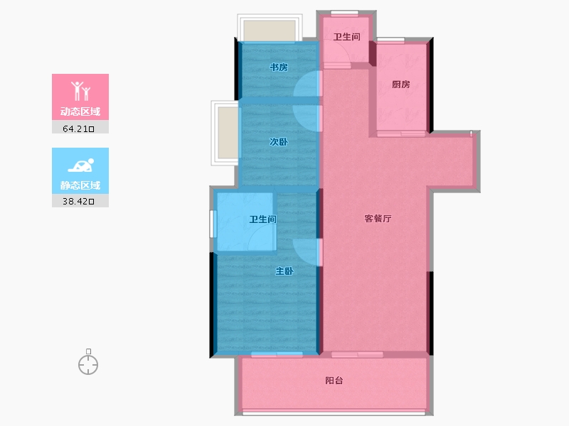 湖北省-鄂州市-鄂州吾悦广场-92.01-户型库-动静分区