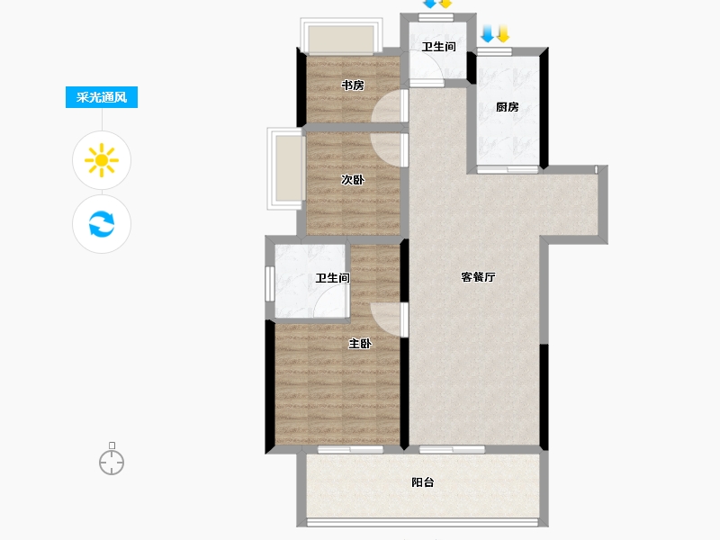 湖北省-鄂州市-鄂州吾悦广场-92.01-户型库-采光通风