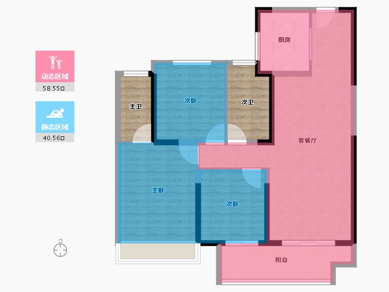 江苏省-淮安市-绿地春晓-100.50-户型库-动静分区