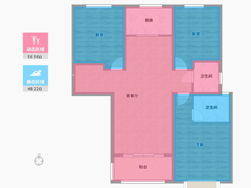 陕西省-渭南市-山水观园-93.60-户型库-动静分区