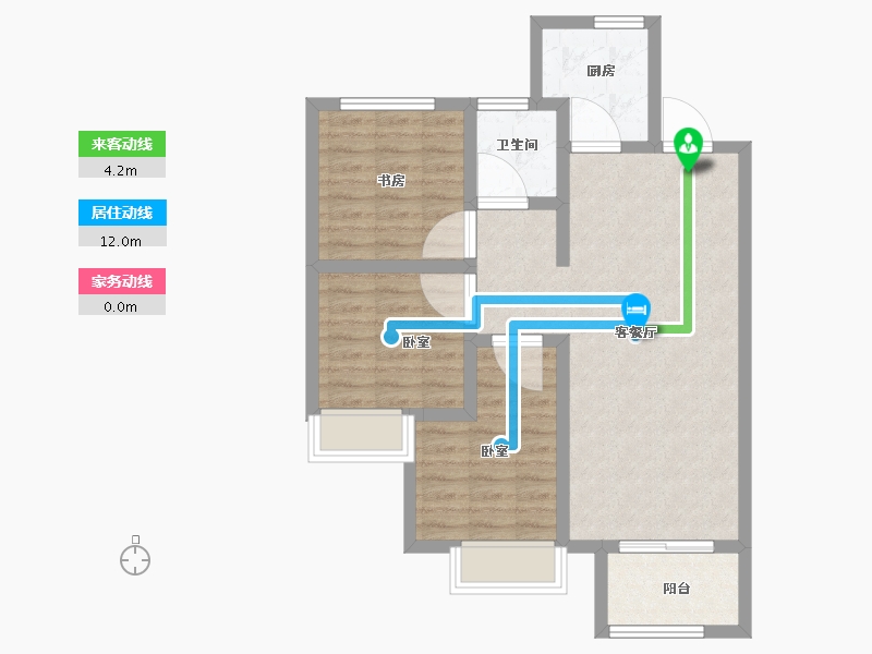 湖北省-鄂州市-金地城与城艺境-73.60-户型库-动静线