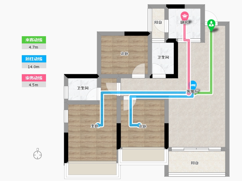 四川省-攀枝花市-鑫洋·天御城-68.33-户型库-动静线